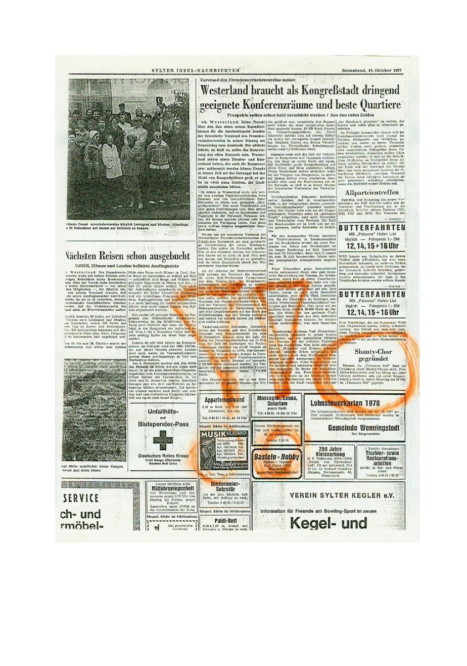 Zeitungsseite der Sylter Insel-Nachrichten vom 15. Oktober 1977