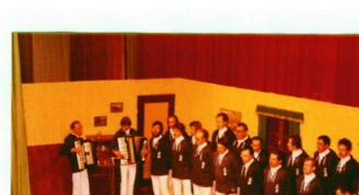 Der Chor beim Bahnerfest im Hofbräuhaus, 1979