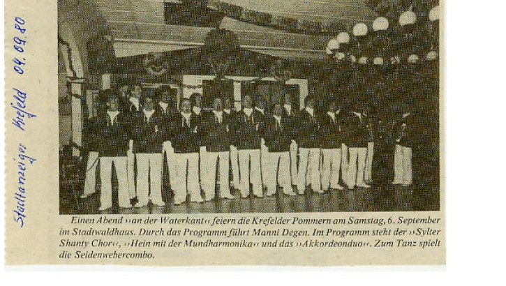 Der Sylter Shanty-Chor beim Auftritt in Krefeld, September 1980