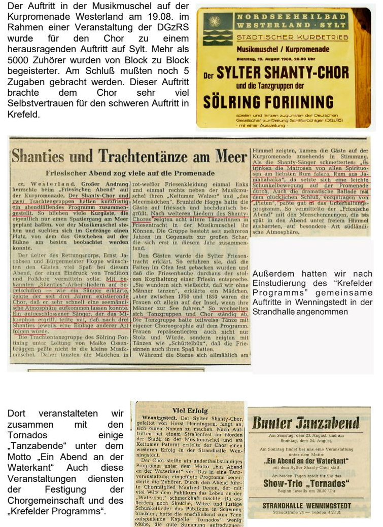 Plakate und Presseberichte zum Musikmuschel-Auftritt 1980